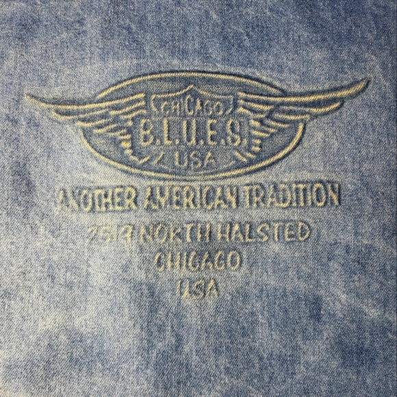 Vintage 80s Chicago B.L.U.E.S. Denim Vest XXL – Union Made USA – Cut-Off A41 - Picture 10 of 13
